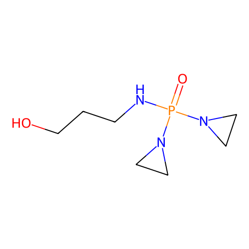3-[Bis(aziridin-1-yl)phosphorylamino]propan-1-ol structure