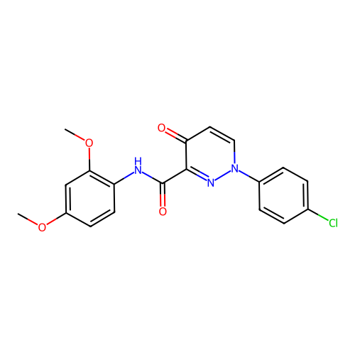 1-(4-chlorophenyl)-N-(2,4-dimethoxyphenyl)-4-oxo-1,4-dihydropyridazine-3-carboxamide structure
