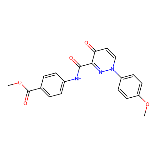 methyl 4-({[1-(4-methoxyphenyl)-4-oxo-1,4-dihydropyridazin-3-yl]carbonyl}amino)benzoate structure