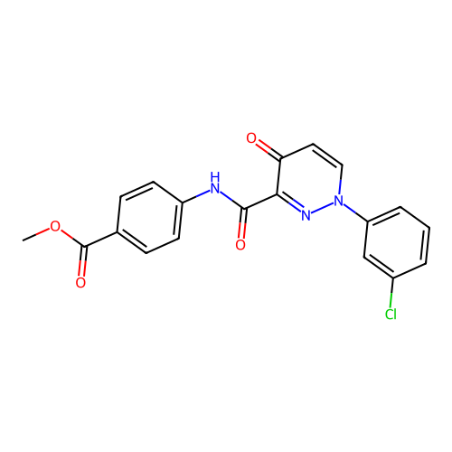 methyl 4-({[1-(3-chlorophenyl)-4-oxo-1,4-dihydropyridazin-3-yl]carbonyl}amino)benzoate structure
