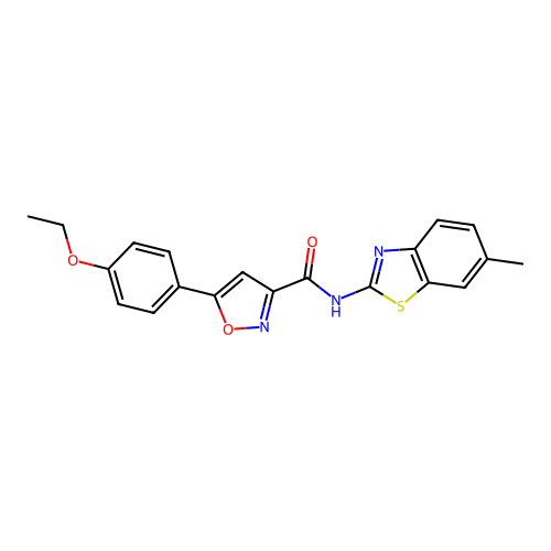 5-(4-ethoxyphenyl)-N-(6-methyl-1,3-benzothiazol-2-yl)-1,2-oxazole-3-carboxamide structure