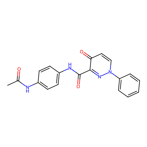 N-[4-(acetylamino)phenyl]-4-oxo-1-phenyl-1,4-dihydropyridazine-3-carboxamide structure