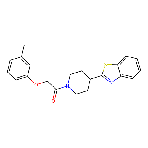 1-[4-(1,3-Benzothiazol-2-yl)piperidin-1-yl]-2-(3-methylphenoxy)ethanone structure