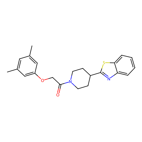 1-[4-(1,3-Benzothiazol-2-yl)piperidin-1-yl]-2-(3,5-dimethylphenoxy)ethanone structure