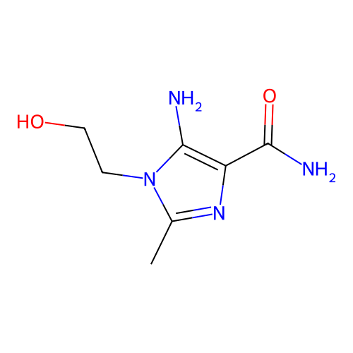 5-Amino-1-(2-hydroxyethyl)-2-methyl-1H-imidazole-4-carboxamide structure