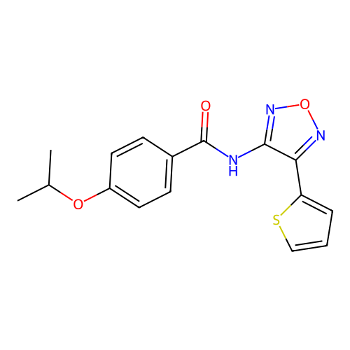 4-(propan-2-yloxy)-N-[4-(thiophen-2-yl)-1,2,5-oxadiazol-3-yl]benzamide structure