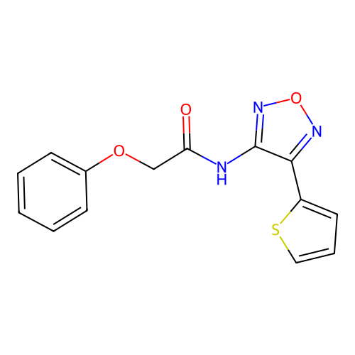 2-phenoxy-N-[4-(thiophen-2-yl)-1,2,5-oxadiazol-3-yl]acetamide structure