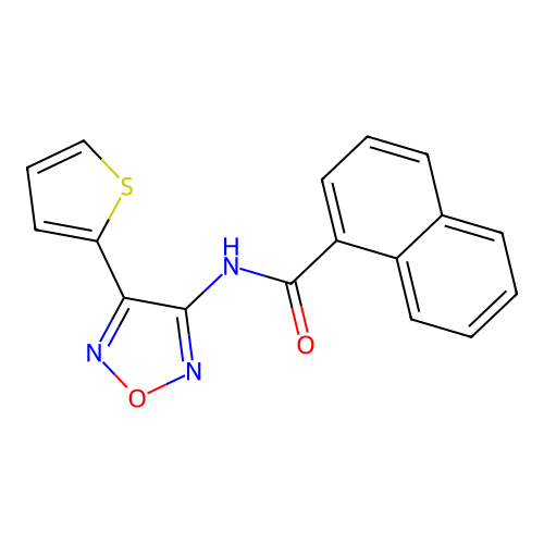N-[4-(thiophen-2-yl)-1,2,5-oxadiazol-3-yl]naphthalene-1-carboxamide structure