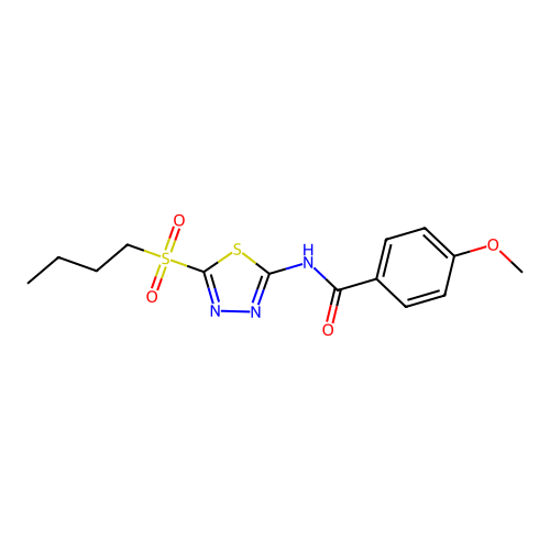 N-[5-(butylsulfonyl)-1,3,4-thiadiazol-2-yl]-4-methoxybenzamide structure