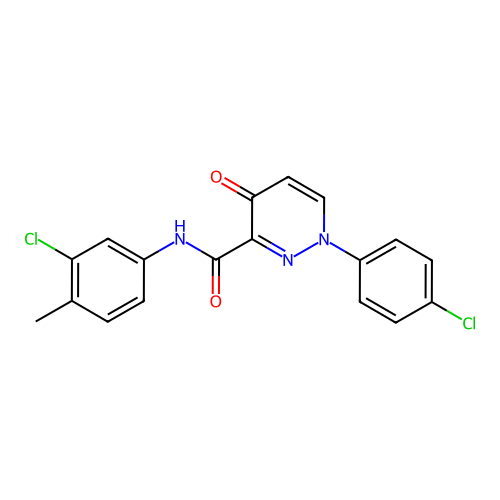 N-(3-chloro-4-methylphenyl)-1-(4-chlorophenyl)-4-oxo-1,4-dihydropyridazine-3-carboxamide structure
