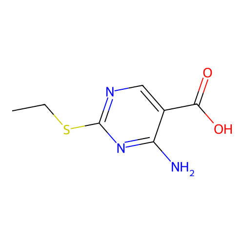 4-Amino-2-(ethylthio)pyrimidine-5-carboxylic acid structure
