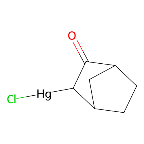 Chloro-(3-oxonorbornan-2-YL)mercury structure