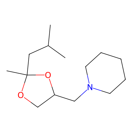 Piperidine, 1-[[2-methyl-2-(2-methylpropyl)-1,3-dioxolan-4-yl]methyl]- structure