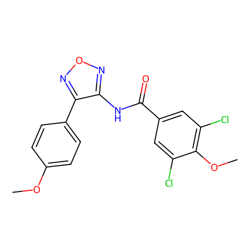 3,5-dichloro-4-methoxy-N-[4-(4-methoxyphenyl)-1,2,5-oxadiazol-3-yl]benzamide structure