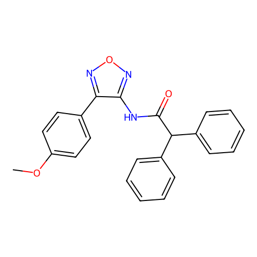N-[4-(4-methoxyphenyl)-1,2,5-oxadiazol-3-yl]-2,2-diphenylacetamide structure