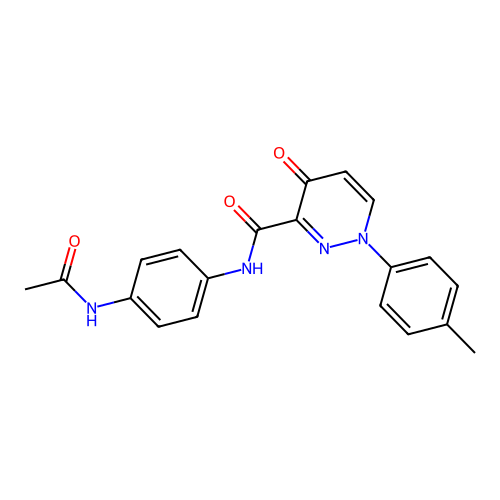 N-[4-(acetylamino)phenyl]-1-(4-methylphenyl)-4-oxo-1,4-dihydropyridazine-3-carboxamide structure