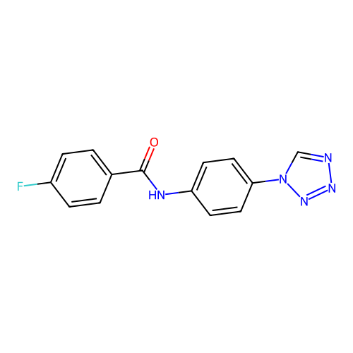 4-fluoro-N-[4-(1H-tetrazol-1-yl)phenyl]benzamide structure