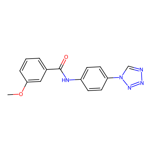 3-methoxy-N-[4-(1H-tetrazol-1-yl)phenyl]benzamide structure