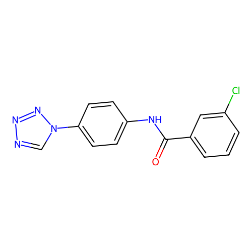 3-chloro-N-[4-(tetrazol-1-yl)phenyl]benzamide structure