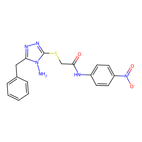 2-[(4-amino-5-benzyl-4H-1,2,4-triazol-3-yl)sulfanyl]-N-(4-nitrophenyl)acetamide structure