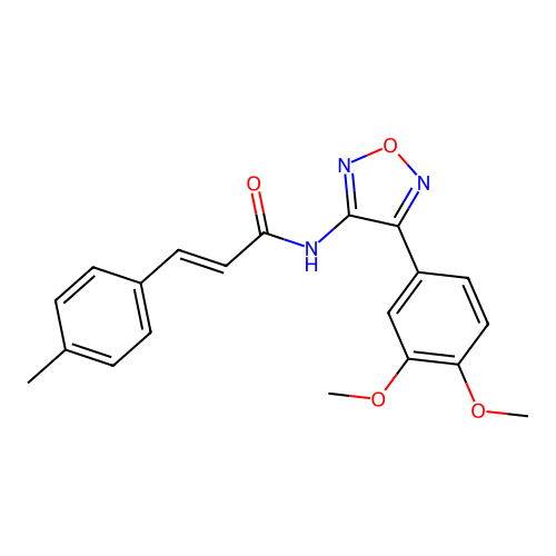 (2E)-N-[4-(3,4-dimethoxyphenyl)-1,2,5-oxadiazol-3-yl]-3-(4-methylphenyl)prop-2-enamide structure