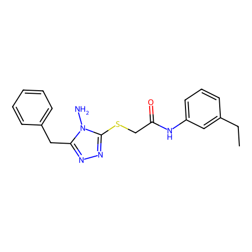 2-[(4-amino-5-benzyl-4H-1,2,4-triazol-3-yl)sulfanyl]-N-(3-ethylphenyl)acetamide structure