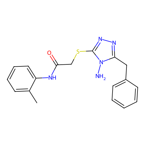2-[(4-amino-5-benzyl-4H-1,2,4-triazol-3-yl)sulfanyl]-N-(2-methylphenyl)acetamide structure