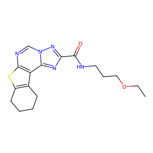 N-(3-ethoxypropyl)-8,9,10,11-tetrahydro[1]benzothieno[3,2-e][1,2,4]triazolo[1,5-c]pyrimidine-2-carboxamide structure