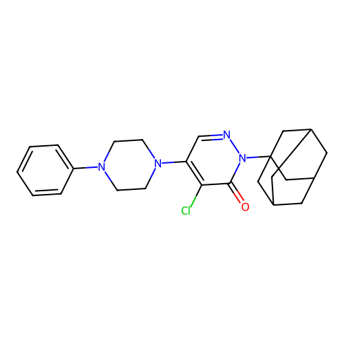 2-(1-adamantyl)-4-chloro-5-(4-phenylpiperazin-1-yl)pyridazin-3-one structure