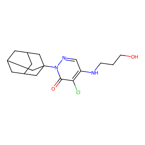 2-(1-adamantyl)-4-chloro-5-[(3-hydroxypropyl)amino]-3(2H)-pyridazinone structure