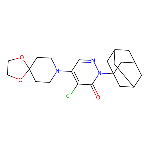 2-(1-Adamantyl)-4-chloro-5-(1,4-dioxa-8-azaspiro[4.5]decan-8-yl)pyridazin-3-one structure
