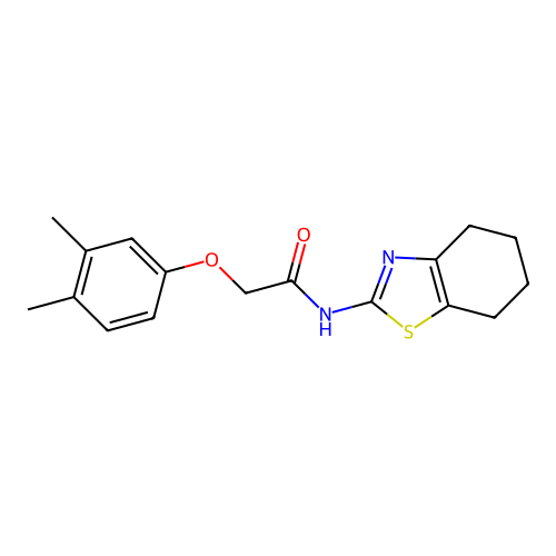 2-(3,4-dimethylphenoxy)-N-(4,5,6,7-tetrahydro-1,3-benzothiazol-2-yl)acetamide structure