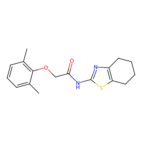 2-(2,6-dimethylphenoxy)-N-(4,5,6,7-tetrahydro-1,3-benzothiazol-2-yl)acetamide structure