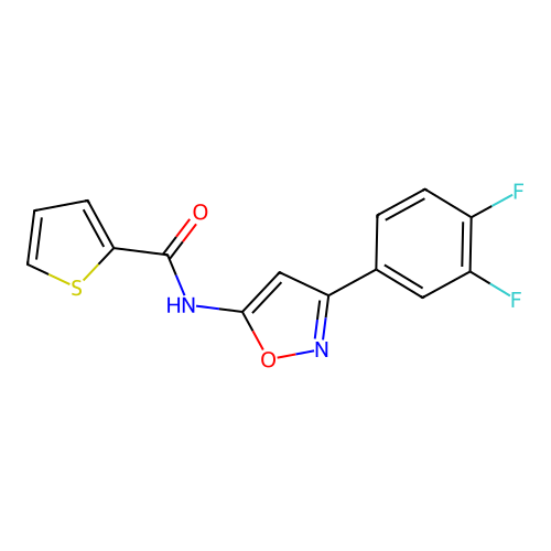 N-[3-(3,4-difluorophenyl)-1,2-oxazol-5-yl]thiophene-2-carboxamide structure