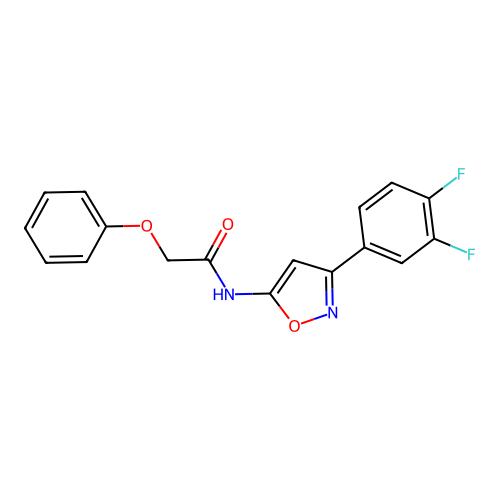 N-[3-(3,4-difluorophenyl)-1,2-oxazol-5-yl]-2-phenoxyacetamide structure