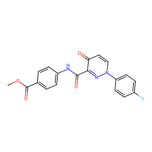 methyl 4-({[1-(4-fluorophenyl)-4-oxo-1,4-dihydropyridazin-3-yl]carbonyl}amino)benzoate structure