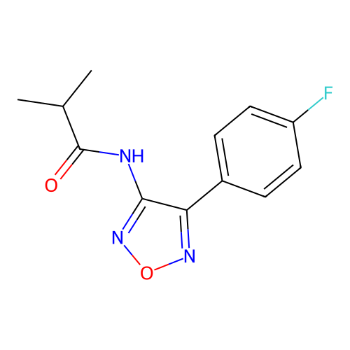 N-[4-(4-fluorophenyl)-1,2,5-oxadiazol-3-yl]-2-methylpropanamide structure
