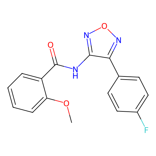 N-[4-(4-fluorophenyl)-1,2,5-oxadiazol-3-yl]-2-methoxybenzamide structure