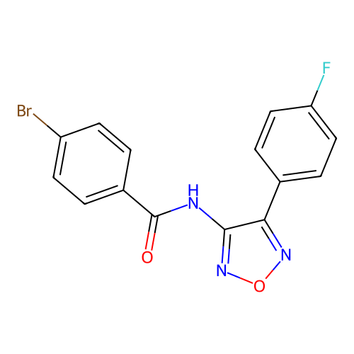 4-bromo-N-[4-(4-fluorophenyl)-1,2,5-oxadiazol-3-yl]benzamide structure