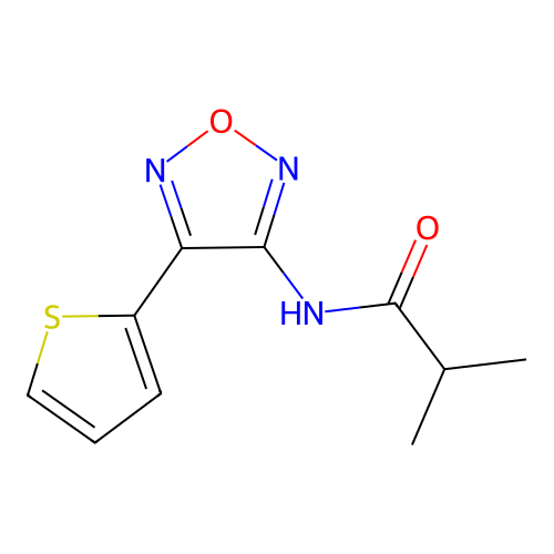 2-methyl-N-[4-(thiophen-2-yl)-1,2,5-oxadiazol-3-yl]propanamide structure