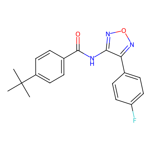 4-tert-butyl-N-[4-(4-fluorophenyl)-1,2,5-oxadiazol-3-yl]benzamide structure