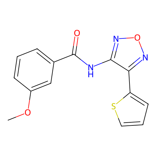 3-methoxy-N-[4-(thiophen-2-yl)-1,2,5-oxadiazol-3-yl]benzamide structure