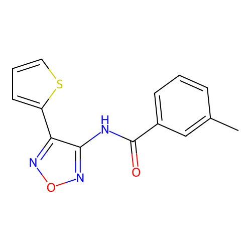 3-methyl-N-[4-(thiophen-2-yl)-1,2,5-oxadiazol-3-yl]benzamide structure