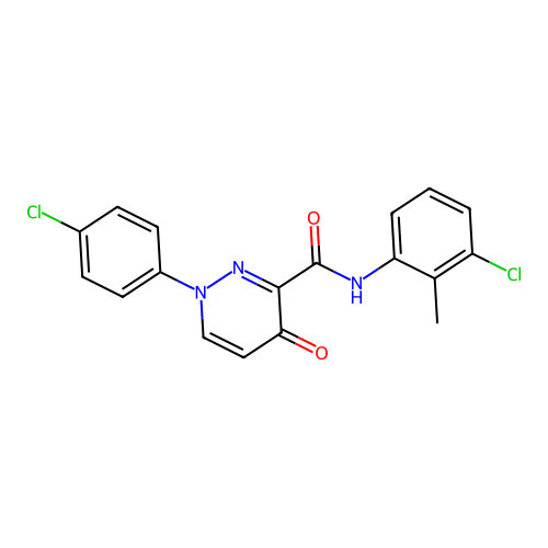 N-(3-chloro-2-methylphenyl)-1-(4-chlorophenyl)-4-oxo-1,4-dihydropyridazine-3-carboxamide structure