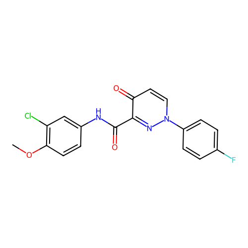 N-(3-chloro-4-methoxyphenyl)-1-(4-fluorophenyl)-4-oxo-1,4-dihydropyridazine-3-carboxamide structure