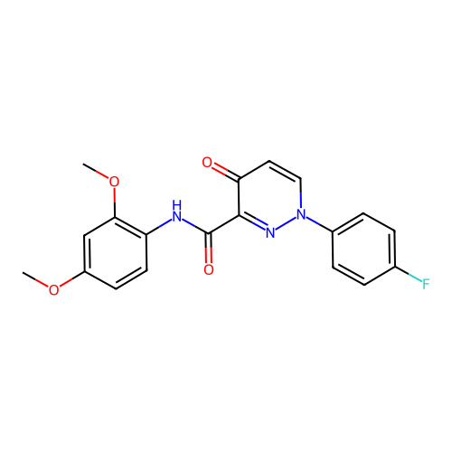 N-(2,4-dimethoxyphenyl)-1-(4-fluorophenyl)-4-oxo-1,4-dihydropyridazine-3-carboxamide structure