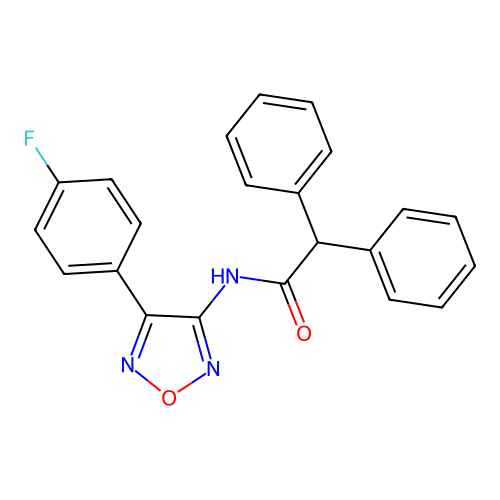 N-[4-(4-fluorophenyl)-1,2,5-oxadiazol-3-yl]-2,2-diphenylacetamide structure