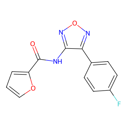 N-[4-(4-fluorophenyl)-1,2,5-oxadiazol-3-yl]furan-2-carboxamide structure