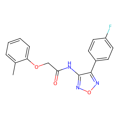 N-[4-(4-fluorophenyl)-1,2,5-oxadiazol-3-yl]-2-(2-methylphenoxy)acetamide structure