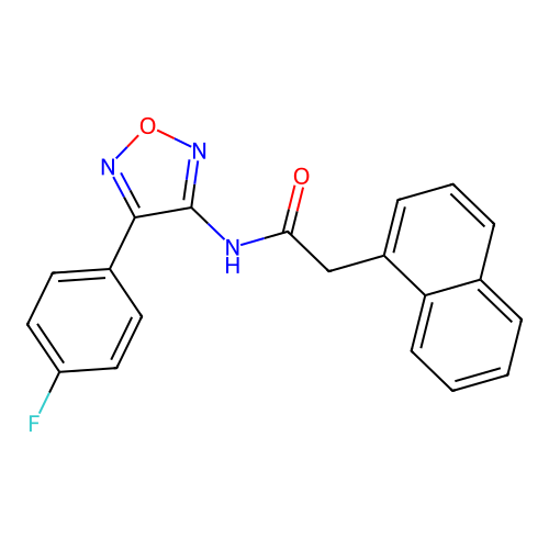 N-[4-(4-fluorophenyl)-1,2,5-oxadiazol-3-yl]-2-(naphthalen-1-yl)acetamide structure